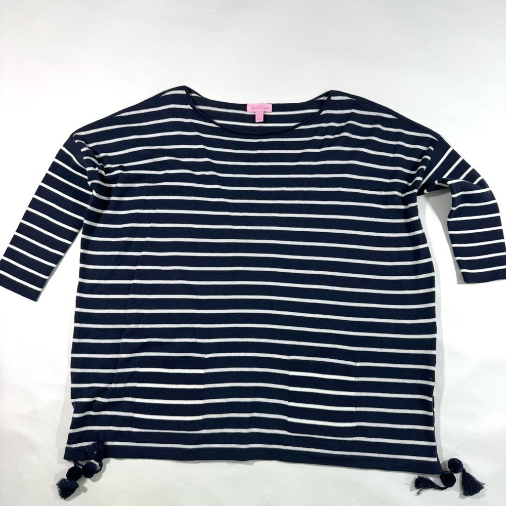 Lilly Pulitzer Elba Sweater Coastal She’ll Stripe Blue White